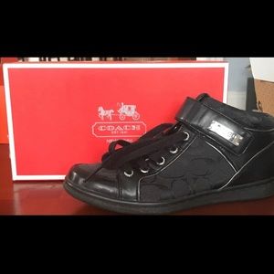 Coach hi top black sneakers